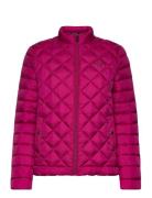 Diamond-Quilted Puffer Coat Fôret Jakke Pink Lauren Ralph Lauren