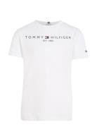 Essential Tee S/S Tops T-shirts Short-sleeved White Tommy Hilfiger