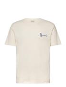Seasonal Graphic Tshirt Tops T-shirts Short-sleeved Cream GANT