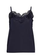 Slclara Singlet Tops T-shirts & Tops Sleeveless Navy Soaked In Luxury