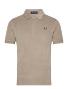 Z/N Toweling Polo Shirt Tops Polos Short-sleeved Beige Fred Perry