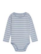 Body Ls W. Yd Stripe Bodies Long-sleeved Blue Fixoni