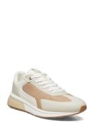 Leather Mixed Sneakers Lave Sneakers Beige Mango