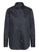 Lr-Isla Solid Tops Shirts Long-sleeved Black Levete Room