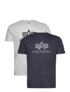 Basic T 2 Pack Designers T-shirts Short-sleeved Navy Alpha Industries