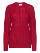 Vikana L/S Detailed Knit /B Tops Knitwear Jumpers Red Vila