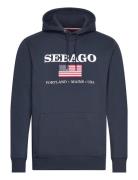 Sam Logo Hoodie Tops Sweat-shirts & Hoodies Hoodies Navy Sebago