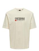 Onsrhcp Life Lic Rlx Ss Tee Tops T-shirts Short-sleeved Cream ONLY & S...