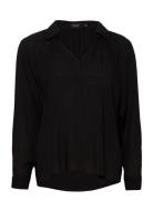 Slketo Blouse Ls Tops Blouses Long-sleeved Black Soaked In Luxury