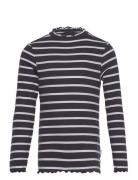 Striped Rib Longsleeve Tops T-shirts Long-sleeved T-shirts Navy Tom Ta...