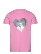 Detailed Artwork T-Shirt Tops T-shirts Short-sleeved Pink Tom Tailor