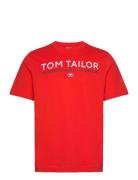 Printed T-Shirt Tops T-shirts Short-sleeved Red Tom Tailor