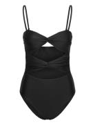 Cutout Twist Swimsuit Badedrakt Badetøy Black Gina Tricot