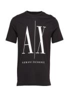 T-Shirt Tops T-shirts Short-sleeved Black Armani Exchange