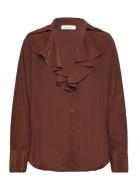 Rodebjer Clementine Tops Blouses Long-sleeved Brown RODEBJER