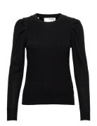 Slfisla Ls Knit O-Neck B Noos Tops Knitwear Jumpers Black Selected Fem...