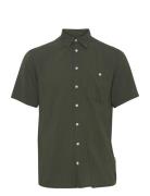 Shirt Tops Shirts Short-sleeved Green Blend