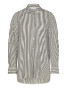 Tan - Daily Classic Stripe Tops Shirts Long-sleeved Black Day Birger E...