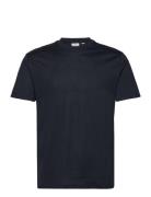 Mercerized Slim Fit T-Shirt Tops T-shirts Short-sleeved Navy Mango