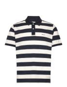 Heavy Washed Striped Polo Tops Polos Short-sleeved Blue GANT