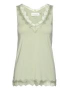 Rwbillie Sl Lace V-Neck Top Tops T-shirts & Tops Sleeveless Green Rose...