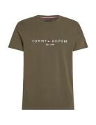 Tommy Logo Tee Tops T-shirts Short-sleeved Green Tommy Hilfiger