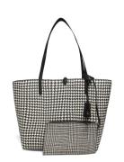 Faux-Leather Print Reversible Tote Shopper Veske Black Lauren Ralph La...