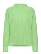 Slfselma Ls Knit T-Neck Tops Knitwear Jumpers Green Selected Femme