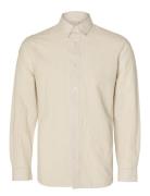 Slhslim-Sun Shirt Ls Noos Tops Shirts Casual Beige Selected Homme