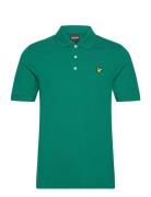 Plain Polo Shirt Tops Polos Short-sleeved Green Lyle & Scott