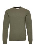 Cfkarl Crew Neck Bounty Knit Tops Knitwear Round Necks Khaki Green Cas...