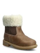 Timian Wool Top Boot Vinterstøvletter Pull On Brown Wheat