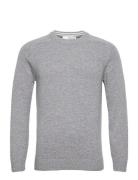 Slhnewcoban Lambs Wool Crew Neck W Noos Tops Knitwear Round Necks Grey...