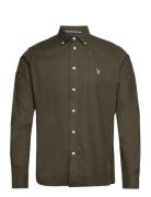 Uspa Shirt Flex Calvert Men Tops Shirts Casual Khaki Green U.S. Polo A...