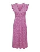 Onlmay Life S/L Wrap Midi Dress Jrs Noos Knelang Kjole Pink ONLY