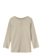 Nmmkab Ls Top Noos Tops T-shirts Long-sleeved T-shirts Beige Name It