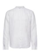 Slhregkylian-Linen Shirt Ls Band Tops Shirts Casual White Selected Hom...