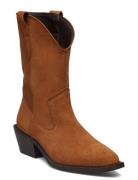 Biamona Western Boot Mid Suede Shoes Boots Ankle Boots Ankle Boots Wit...