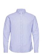 Kristian Stripe Shirt Tops Shirts Casual Blue Les Deux