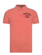 Applique Classic Fit Polo Tops Polos Short-sleeved Pink Superdry