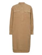 Corduroy Shirtdress Knelang Kjole Beige Polo Ralph Lauren