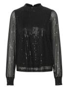 Kabolette Sequin Blouse Tops Blouses Long-sleeved Black Kaffe