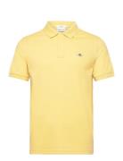 Slim Shield Ss Pique Polo Tops Polos Short-sleeved Yellow GANT