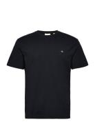 Reg Shield Ss T-Shirt Tops T-shirts Short-sleeved Black GANT
