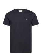 Slim Shield V-Neck T-Shirt Tops T-shirts Short-sleeved Black GANT
