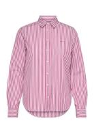Reg Classic Poplin Striped Shirt Tops Shirts Long-sleeved Red GANT