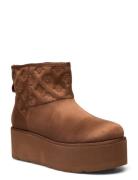 Jilla Shoes Boots Ankle Boots Ankle Boots Flat Heel Brown GUESS