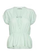 Blouse Tops Blouses Short-sleeved Green Rosemunde