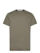 Ck Embro Badge Tee Tops T-shirts Short-sleeved Khaki Green Calvin Klei...