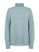 Lr-Elaine Tops Knitwear Turtleneck Blue Levete Room